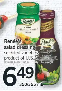 Fortinos RENÉE'S SALAD DRESSING, 350/355 mL offer