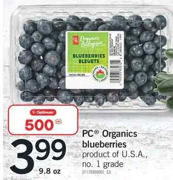 Fortinos PC ORGANICS BLUEBERRIES, 9.8 OZ offer