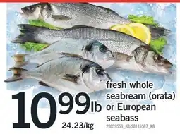 Fortinos FRESH WHOLE SEABREAM ORATA OR EUROPEAN SEABASS offer