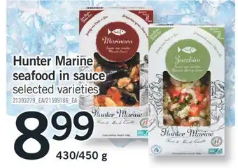 Fortinos HUNTER MARINE SEAFOOD IN SAUCE, 430/450 g offer