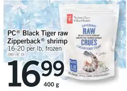 Fortinos PC BLACK TIGER RAW ZIPPERBACK SHRIMP, 400 G offer