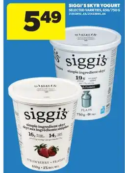 Real Canadian Superstore SIGGI'S SKYR YOGURT, 650/750 G offer