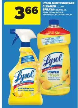 Real Canadian Superstore LYSOL MULTI SURFACE CLEANER 1.2 L OR SPRAYS, 650/950 ML offer