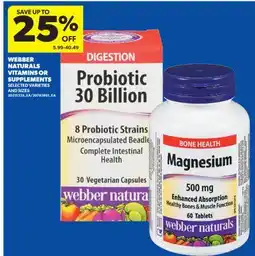 Real Canadian Superstore WEBBER NATURALS VITAMINS OR SUPPLEMENTS offer