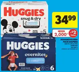 Real Canadian Superstore HUGGIES ECONO PACK DIAPERS, 60-200' S offer