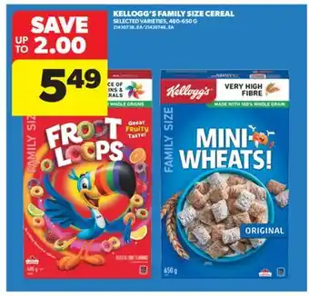 Real Canadian Superstore KELLOGG'S FAMILY SIZE CEREAL offer
