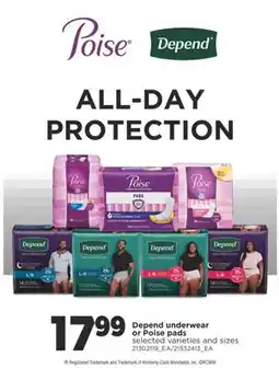 Real Canadian Superstore Depend underwear or Poise pads offer