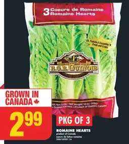 No Frills ROMAINE HEARTS, PKG OF 3 offer