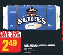 No Frills BLACK DIAMOND SLICES PROCESSED CHEESE PRODUCT, 410 g offer