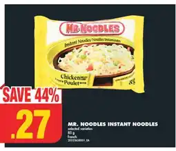 No Frills MR. NOODLES INSTANT NOODLES, 85 g offer
