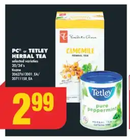 No Frills PC or TETLEY HERBAL TEA, 20/24's offer