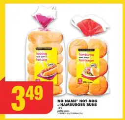 No Frills NO NAME HOT DOG or HAMBURGER BUNS, 12's offer