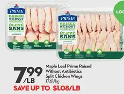 Longo's Maple Leaf Prime Raised Without Antibiotics Split Chicken Wings offer