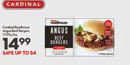 Longo's Cardinal Roadhouse Angus Beef Burgers offer