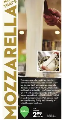 Longo's Fresh Mozzarella offer