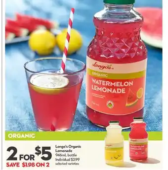 Longo's Longo's Organic Lemonade offer