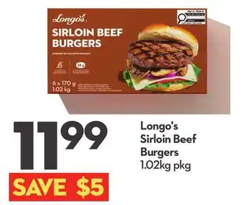 Longo's Longo's Sirloin Beef Burgers offer