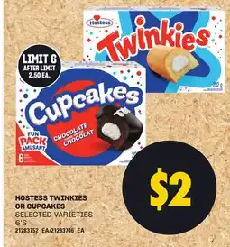 Loblaws HOSTESS TWINKIES OR CUPCAKES, 6' S offer