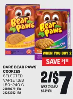 Loblaws DARE BEAR PAWS COOKIES, 150-240 G offer
