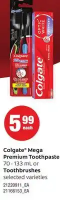 Loblaws COLGATE MEGA PREMIUM TOOTHPASTE 70-133 ML OR TOOTHBRUSHES offer