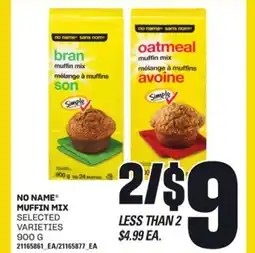 Loblaws NO NAME MUFFIN MIX, 900 G offer