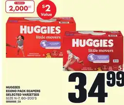 Loblaws HUGGIES ECONO PACK DIAPERS, 60-200'S offer