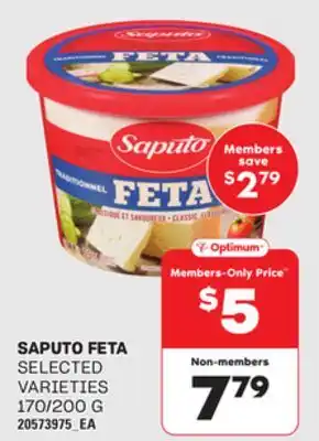 Loblaws SAPUTO FETA, 170/200 G offer