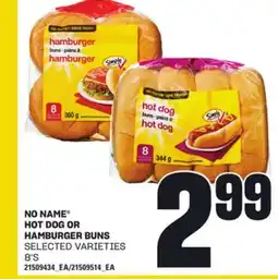 Loblaws NO NAME HOT DOG OR HAMBURGER BUNS, 8' S offer