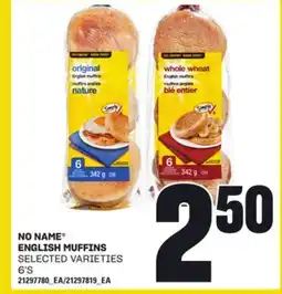 Loblaws NO NAME ENGLISH MUFFINS, 6' S offer