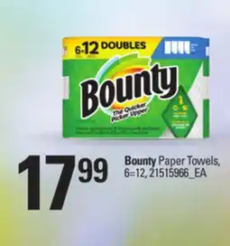 Loblaws BOUNTY PAPER TOWELS, 6 = 12 offer