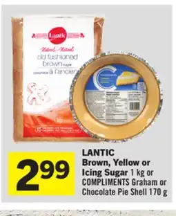 Foodland LANTIC Brown, Yellow or Icing Sugar 1 kg or COMPLIMENTS Graham or Chocolate Pie Shell 170 g offer