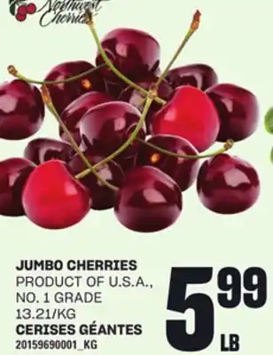 Independent Grocer JUMBO CHERRIES offer