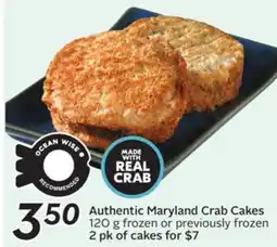 Sobeys Authentic Maryland Crab Cakes offer