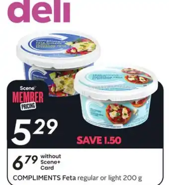 Sobeys COMPLIMENTS Feta offer