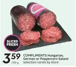 Sobeys COMPLIMENTS Hungarian, German or Peppercorn Salami offer