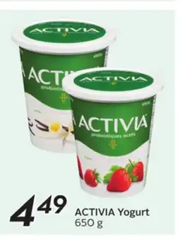 Sobeys ACTIVIA Yogurt offer