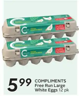 Sobeys COMPLIMENTS Free Run Large White Eggs offer