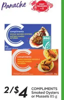 Sobeys COMPLIMENTS Smoked Oysters or Mussels offer