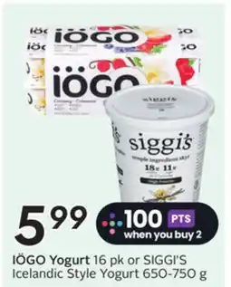 Sobeys IÖGO Yogurt offer