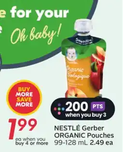 Sobeys NESTLÉ Gerber ORGANIC Pouches offer