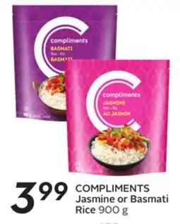 Sobeys COMPLIMENTS Jasmine or Basmati Rice offer