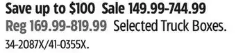 Canadian Tire Larin Selected Truck Boxes offer
