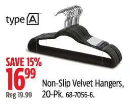 Canadian Tire Type A Non-Slip Velvet Hangers, 20-Pk offer