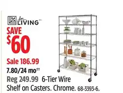 Canadian Tire For Living 6-Tier Wire Shelf on Casters offer