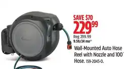 Canadian Tire Gardena Wall-Mounted Auto Hose Reel with Nozzle and 100' Hose offer
