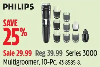 Canadian Tire Philips Series 3000 Multigroomer, 10-Pc offer