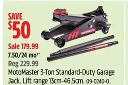 Canadian Tire MotoMaster 3-Ton Standard-Duty Garage Jack offer