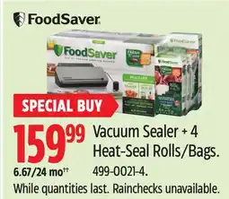 Canadian Tire FoodSaver Vacuum Sealer + 4 Heat-Seal Rolls/Bags offer