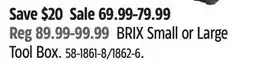 Canadian Tire MAXIMUM BRIX Small or Large Tool Box offer