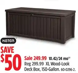 Canadian Tire Keter XL Wood-Look Deck Box, 150-Gallon offer